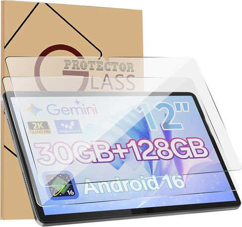 عبوتان من واقي الشاشة لجهاز FiryMid P108-A116C/SVITOO P12 Android Tablet مقاس 12 بوصة، طبقة زجاجية مقواة مقاومة للخدش عالية الدقة، حماية من السقوط، حساسة للمس، مضادة لبصمات الأصابع in Kuwait
