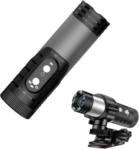 Zunate 1080P HD Bike Motorcycle Helmet Camera Flashlight, Anti Shake Sports DV, with 12MP Wide Angle Lens, Interconnection, Long Battery Life for Cycling (Dark Gray) in Kuwait