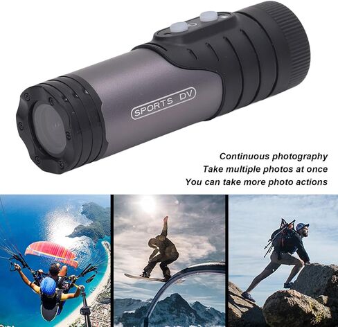 Zunate 1080P HD Bike Motorcycle Helmet Camera Flashlight, Anti Shake Sports DV, with 12MP Wide Angle Lens, Interconnection, Long Battery Life for Cycling (Dark Gray) in Kuwait