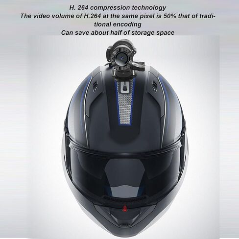 Zunate 1080P HD Bike Motorcycle Helmet Camera Flashlight, Anti Shake Sports DV, with 12MP Wide Angle Lens, Interconnection, Long Battery Life for Cycling (Dark Gray) in Kuwait