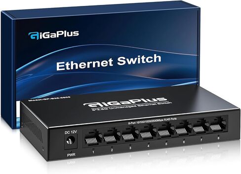 8 Port 2.5Gb Unmanaged Ethernet Switch with 8* 2.5G Base-T Ports. GiGaPlus 2.5Gbps Network Switch for 2.5Gbps NAS/PC, WiFi6 Router, Wireless AP. Fanless Design, Plug and Play in Saudi Arabia