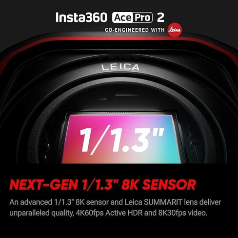 مجموعة Insta360 Ace Pro 2 Ultimate لتصوير الفيديو مع بطاقة SD سعة 128 جيجابايت - كاميرا حركة مقاومة للماء بدقة 8K مصممة بشكل مشترك مع مستشعر 1/1.3 بوصة، إضاءة منخفضة، مجموعة Xplorer Grip Pro للتصوير الفوتوغرافي لمحتوى الشارع in Kuwait