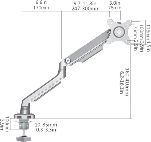 Monitor Desk Mount Monitor Mount Stand Single Arm Mechanical Spring Monitor Mount Adjustable Mount Desk Stand with Clamp and Grommet Base, Holds Up to 17.6Lbs Computer Mo in Kuwait