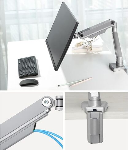 Monitor Desk Mount Monitor Mount Stand Single Arm Mechanical Spring Monitor Mount Adjustable Mount Desk Stand with Clamp and Grommet Base, Holds Up to 17.6Lbs Computer Mo in Kuwait