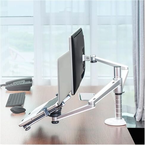 Screen Stand, Aluminum Alloy Display Stand Laptop Monitor Stand Dual Arm Monitor Desktop Bracket in Kuwait