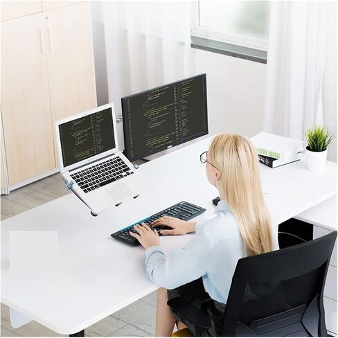 Screen Stand, Aluminum Alloy Display Stand Laptop Monitor Stand Dual Arm Monitor Desktop Bracket in Kuwait