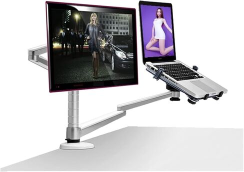 Screen Stand, Aluminum Alloy Display Stand Laptop Monitor Stand Dual Arm Monitor Desktop Bracket in Kuwait
