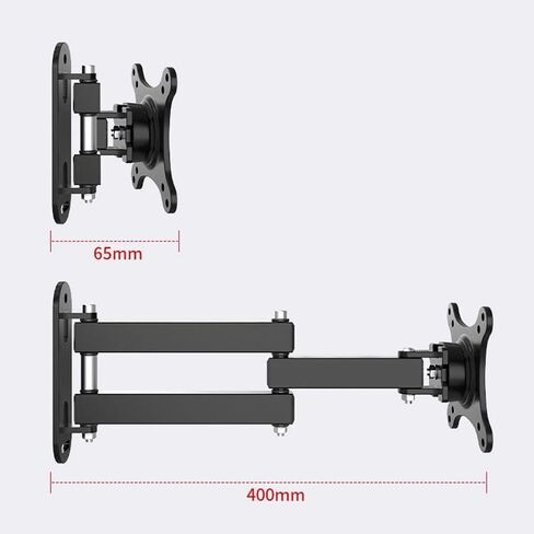Monitor Arm Single Monitor Wall Mount for Most 10-27" Monitors Within 33.0 Lbs, Full Motion Adjustable Wall Mount Articulating Arms Swivel Tilt Extension Rotation Monitor in Kuwait