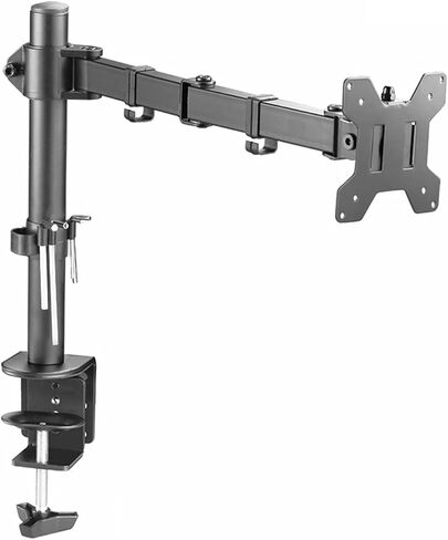Monitor Desk Mount Black Monitor Stand Arm 13"-32" Adjustable Monitor Mount Stand Metal Single Desk Arm Stand with C Clamp, Grommet Mounting, Holds Up to 19.8Lbs Computer in Kuwait