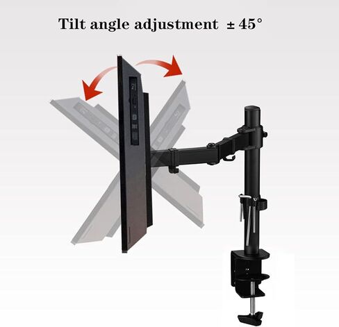 Monitor Desk Mount Black Monitor Stand Arm 13"-32" Adjustable Monitor Mount Stand Metal Single Desk Arm Stand with C Clamp, Grommet Mounting, Holds Up to 19.8Lbs Computer in Kuwait