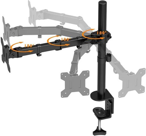 Monitor Desk Mount Black Monitor Stand Arm 13"-32" Adjustable Monitor Mount Stand Metal Single Desk Arm Stand with C Clamp, Grommet Mounting, Holds Up to 19.8Lbs Computer in Kuwait