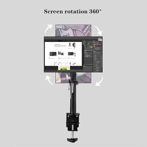 Monitor Desk Mount Black Monitor Stand Arm 13"-32" Adjustable Monitor Mount Stand Metal Single Desk Arm Stand with C Clamp, Grommet Mounting, Holds Up to 19.8Lbs Computer in Kuwait