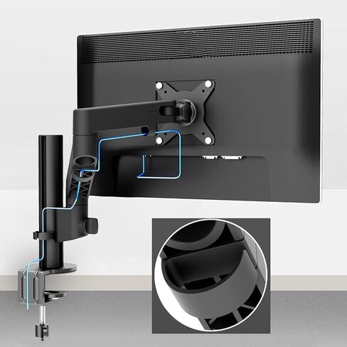 Monitor Desk Mount Column Type Monitor Stand Arm 15"-32" Single Monitor Desk Mount with Lifting Chute Black Aluminum Alloy Monitor Mount Stand, Holds Up to 22Lbs Computer in Kuwait