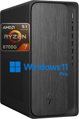 HP OmniDesk M02 Business AI PC Desktop, AMD Ryzen 7-8700G (Up to 5.1GHz), 64GB DDR5 RAM, 2TB SSD, USB-C, Radeon 780M Graphics, Wi-Fi 6, HDMI+DP Dual Display Support, Wireless KB&M, Win 11 Pro in Kuwait