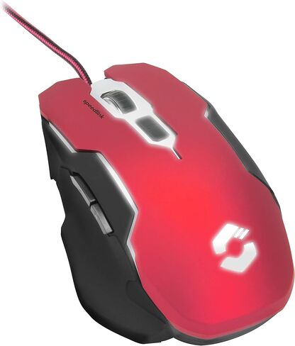 Speedlink CONTUS Gaming Mouse - 5 Buttons Mouse for Office/Home Office (LED Illumination - Adjustable to 3200 dpi - Ergonomic Shape) for PC/Notebook/Laptop, Black-red in Kuwait
