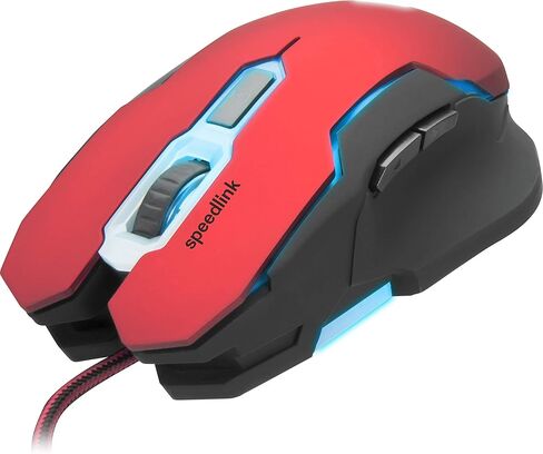 Speedlink CONTUS Gaming Mouse - 5 Buttons Mouse for Office/Home Office (LED Illumination - Adjustable to 3200 dpi - Ergonomic Shape) for PC/Notebook/Laptop, Black-red in Kuwait