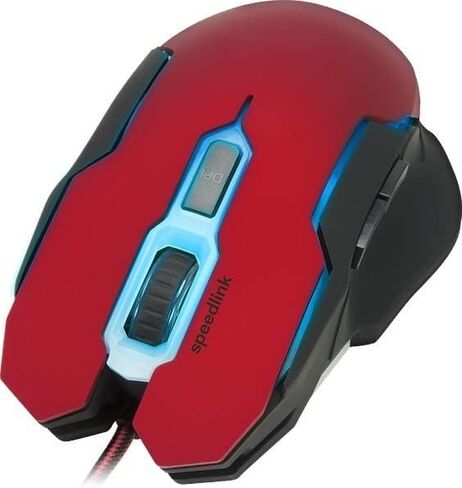 Speedlink CONTUS Gaming Mouse - 5 Buttons Mouse for Office/Home Office (LED Illumination - Adjustable to 3200 dpi - Ergonomic Shape) for PC/Notebook/Laptop, Black-red in Kuwait