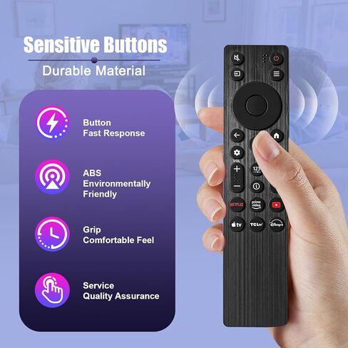 (Pack of 2) RC923A FMB1 Remote Control Replacement Compatible for TCL Smart TV QLED QLED Mini Google TV's, Series Q77K ，QM6K，QM5K（No Voice） in Kuwait