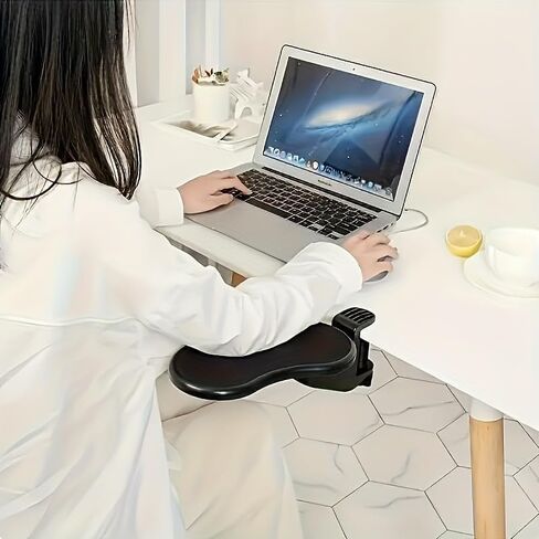 [1 Pack] 180° Adjustable Desk Extender for Monitor & Typing, Ergonomic Arm Rest Support with Non-Slip Base, Heavy Duty Desktop Extension Tray for Gaming, Office & Study, Foldable Wrist Rest in Kuwait