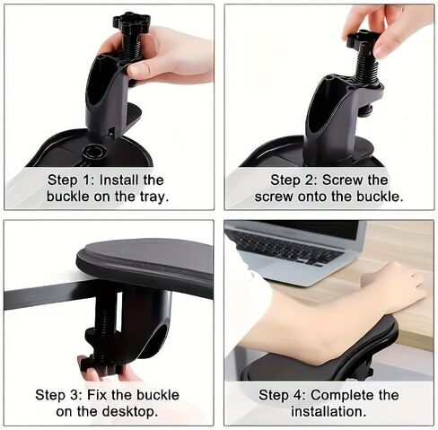 [1 Pack] 180° Adjustable Desk Extender for Monitor & Typing, Ergonomic Arm Rest Support with Non-Slip Base, Heavy Duty Desktop Extension Tray for Gaming, Office & Study, Foldable Wrist Rest in Kuwait