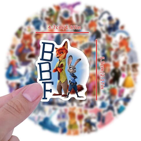 Zootopia Stickers Pack 60 Pcs for Water Bottles, Motivational Vinyl Waterproof Durable Laptop Sticker Decals for Computer, Teens, Students, Teachers, Employees in Kuwait