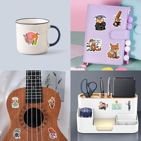 Zootopia Stickers Pack 60 Pcs for Water Bottles, Motivational Vinyl Waterproof Durable Laptop Sticker Decals for Computer, Teens, Students, Teachers, Employees in Kuwait