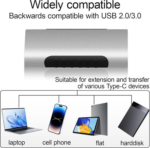 2 حزمة USB C أنثى إلى أنثى محول، 10 جيجابت في الثانية 60 واط USB 3.1 نوع C مقرنة موسع، معدن مطلي بالنيكل USB C مبدل الجنس لأجهزة النوع C in Kuwait