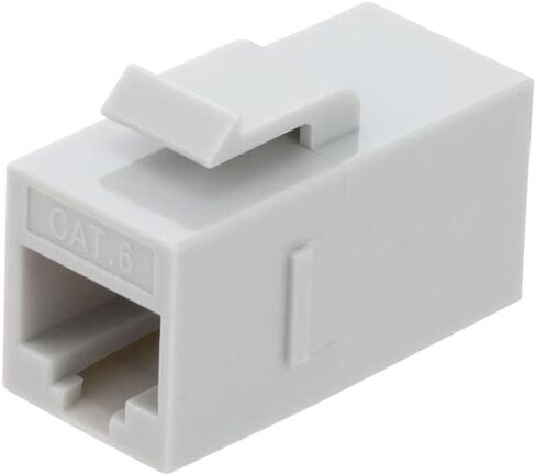 NavePoint CAT6 UTP Inline Keystone Coupler, RJ45 Female to RJ45 Female, Snap-in, 25 Pack, Gray in Kuwait