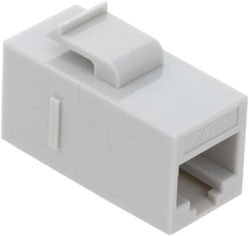 NavePoint CAT6 UTP Inline Keystone Coupler, RJ45 Female to RJ45 Female, Snap-in, 25 Pack, Gray in Kuwait