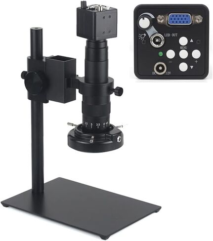 Lab Microscope Accessories 48Mp 4K 2K Digital Video Microscope Camera Industrial Monocular 180X Zoom C-Mount Lens,One Color-C Set in Saudi Arabia