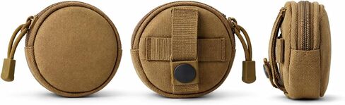 حامل أكياس النيكوتين التكتيكي MOLLE - يمكن أن يتوافق ZYN - يناسب علبة واحدة - متوافق مع الحزام والسترة - أسمر - القوات الجوية البحرية للجيش - حقيبة كوردورا مستديرة قابلة للربط مع سحاب in Kuwait