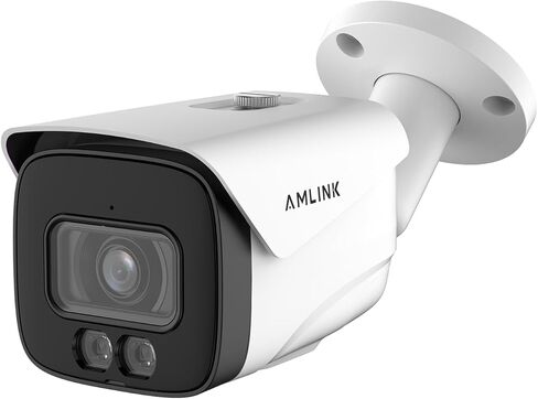 AMLINK 5MP Security AI IP PoE Camera, Night Color 100ft, Human/Vehicle Detection, NDAA Compliant, Indoor Outdoor Surveillance Bullet, 2-Way Audio, Support 256GB MicroSD, Deterrent, 20fps AL5M-B5172EW in Kuwait