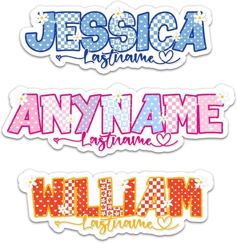 Custom Floral Name Sticker Personalized Text Flower Butterfly Colorful Aesthetic Decal Waterproof Die Cut Vinyl DTF Decal Unisex Gift for Laptop Helmet Car Cup Phone Tablet for Male Female in Kuwait