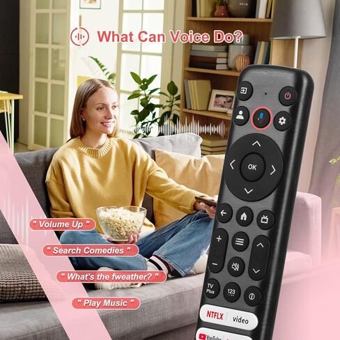Voice Remote Replacement for TCL Google TV Remote Control, Compatible with TCL QM8/QM7/S5/S4/S3/Q7/Q6/Q5 Series TV, for 4K UHD HDR LED QLED QD-Mini LED Full-HD Smart TVs (Not Fit for Roku TV) in Kuwait