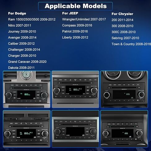 5GWiFi Radio for Dodge Ram 1500/2500/3500 2009-2012, Grand Caravan 2008-2020, Jeep Liberty radio 2008-2012, Wrangler JK 2007-2018, Chrysler 7inch Touch Screen Stereo Carplay Android Auto GPS FM Camera in Kuwait
