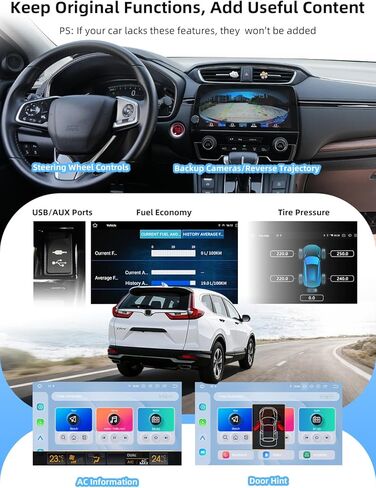 راديو ستيريو للسيارة Dasaita 8GB+256GB لسيارة Honda CRV 2017-2022، Apple CarPlay Android Auto، وحدة رأس ملاحة GPS مقاس 10.33 بوصة مع مقبض مستوى الصوت، نظام Android 13 الحقيقي in Kuwait