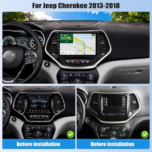[8 Core 6G+128G] Android 15 Car Stereo for Jeep Cherokee 2013-2018 with Wireless CarPlay Android Auto,10.1" Touchscreen Car Radio with Mirror Link DSP WiFi/GPS,Bluetooth,FM/RDS EQ+Backup Camera in Kuwait