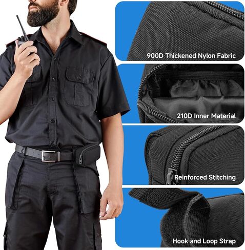 Xxerciz Duty Belt Gloves Pouch, Latex Disposable Glove Holder with Double Pockets Holds 2 to 3 Pairs of Gloves, Waist Bag for Police Officer Law Enforcement Personnel Security Firefighter in Kuwait