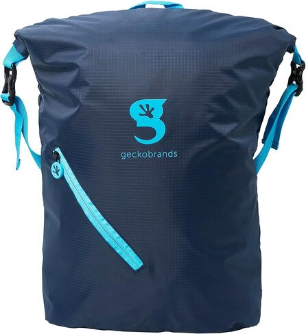 geckobrands Hybrid Lightweight Backpack - Gym, Hiking, and Travel Bag with Front Zipper Pocket, Durable and Versatile (Navy/Blue) in Kuwait