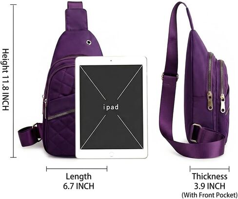 Fashion Small Sling Bag for Women Men,Backpack Crossbody Chest Bag for Travel Outdoor Hiking,Purple in Kuwait