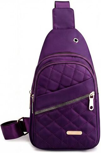 Fashion Small Sling Bag for Women Men,Backpack Crossbody Chest Bag for Travel Outdoor Hiking,Purple in Kuwait