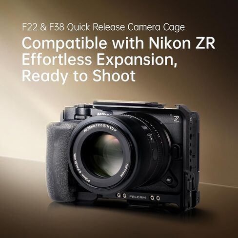 FALCAM F22&F38 Quick Release Camera Cage（for ZR） Detachable Ergonomic Grip, Dedicated HDMI Cable Clamp, Cold Shoe, 1/4" Threads and ARRI Locating Holes - Smooth Fit for Buttons & Battery Door in Kuwait