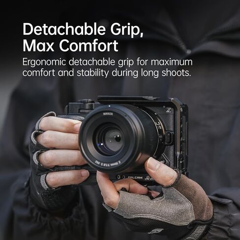 FALCAM F22&F38 Quick Release Camera Cage（for ZR） Detachable Ergonomic Grip, Dedicated HDMI Cable Clamp, Cold Shoe, 1/4" Threads and ARRI Locating Holes - Smooth Fit for Buttons & Battery Door in Kuwait