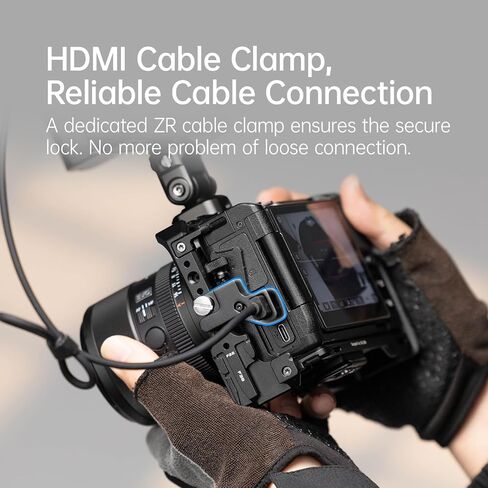 FALCAM F22&F38 Quick Release Camera Cage（for ZR） Detachable Ergonomic Grip, Dedicated HDMI Cable Clamp, Cold Shoe, 1/4" Threads and ARRI Locating Holes - Smooth Fit for Buttons & Battery Door in Kuwait