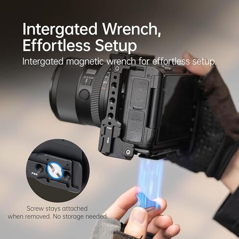 FALCAM F22&F38 Quick Release Camera Cage（for ZR） Detachable Ergonomic Grip, Dedicated HDMI Cable Clamp, Cold Shoe, 1/4" Threads and ARRI Locating Holes - Smooth Fit for Buttons & Battery Door in Kuwait