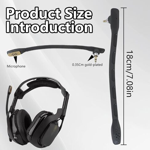 ميكروفون GRABOTE A40، ملحقات ميكروفون بديلة لسماعات الرأس مناسبة لسماعات ألعاب Astro A40 / A40 TR مناسبة لجهاز PS5/ لجهاز PS4 / لأجهزة Xbox One/PC/لأجهزة Mac/الهاتف، ومقبس تقليل الضوضاء 3.5 مم in Kuwait