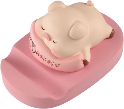 Cute Pig Cell Phone Stand for Desk,Pig Smartphone Phone Holder Resin Pig Figurines Cute Phone Holder Phone Stand Desk Accessories Tabletop Ornaments in Kuwait