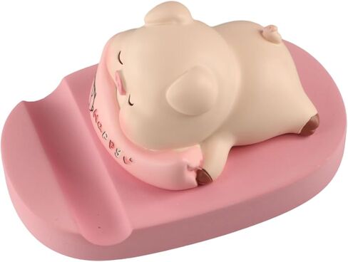 Cute Pig Cell Phone Stand for Desk,Pig Smartphone Phone Holder Resin Pig Figurines Cute Phone Holder Phone Stand Desk Accessories Tabletop Ornaments in Kuwait
