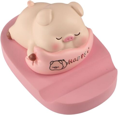 Cute Pig Cell Phone Stand for Desk,Pig Smartphone Phone Holder Resin Pig Figurines Cute Phone Holder Phone Stand Desk Accessories Tabletop Ornaments in Kuwait