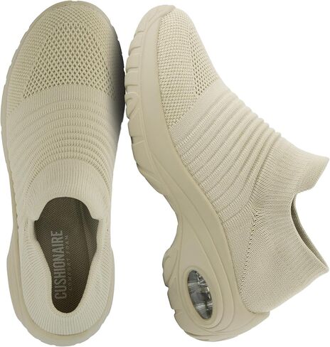 CUSHIONAIRE Women's Breeze Stretch knit slip on sneaker +Memory Foam & LiteSole Technology in Saudi Arabia